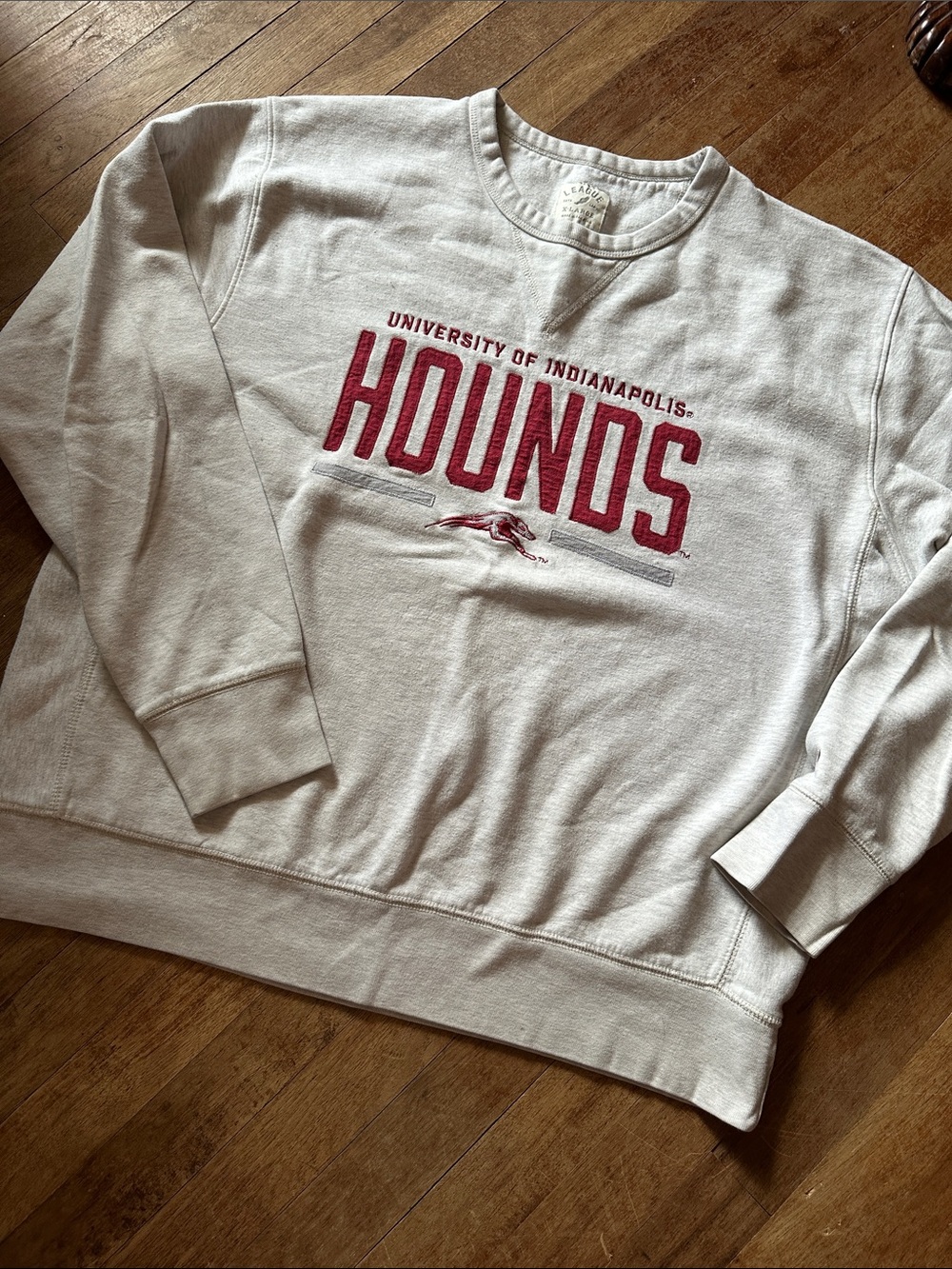 League Heather Gray U of Indianapolis Crewneck Sweatshirt - Size XL